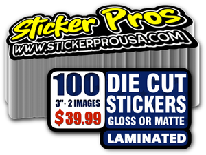 100 Custom 3" Laminated Vinyl Stickers