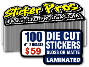 100 Custom 4" Laminated Vinyl Stickers