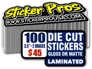 100 Custom 3.5" Laminated Vinyl Stickers