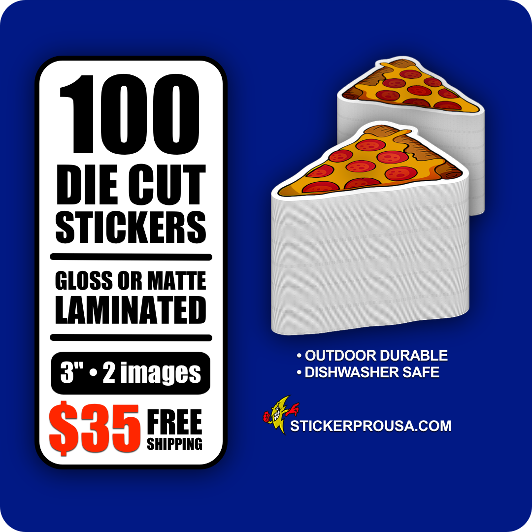 100 Custom 3 Inch Laminated Vinyl Stickers 35 Fast Turnaround FREE