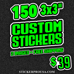 150 Custom 3x3" Laminated Vinyl Stickers