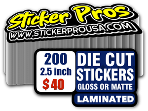 200 2.5" Custom Stickers