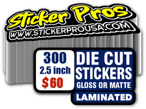 300 - 2.5" Custom Vinyl Laminated Stickers
