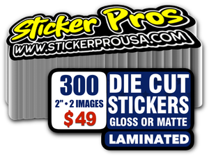 300 - 2x2" Custom Laminated Vinyl Stickers