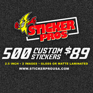 500 - 2.5" Custom Laminated Vinyl Stickers