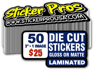 50 Custom 3" Laminated Vinyl Stickers