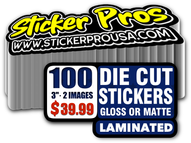 100 Custom 3 Inch Laminated Vinyl Stickers $39.99 | Fast Turnaround ...