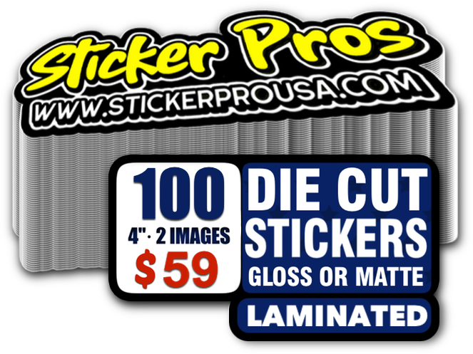 100 Custom 4 Inch Laminated Vinyl Stickers $59 | Fast Turnaround ...
